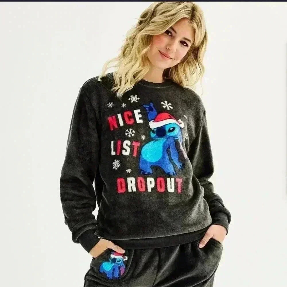 Stitch Holiday Nice  List Dropout Graphic Pullover Girl's